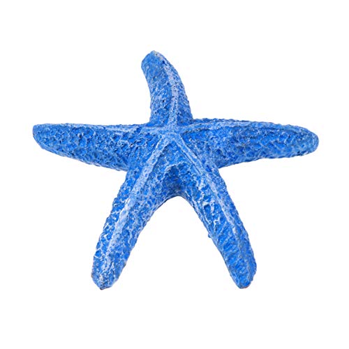 UEETEK 1 Piezas Estrella de mar Estrella de mar de Resina Artificial de Acuario para la decoración del Tanque de Peces de Acuario (Azul)