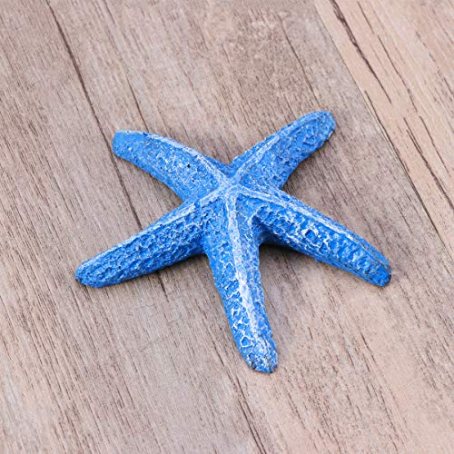 UEETEK 1 Piezas Estrella de mar Estrella de mar de Resina Artificial de Acuario para la decoración del Tanque de Peces de Acuario (Azul)
