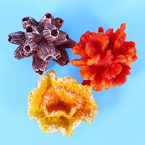 UEETEK 6 Piezas Acuario Multicolor decoración Artificial Estrella de mar falsificación Ornamento de ocultación de Coral para la decoración del Tanque de Peces
