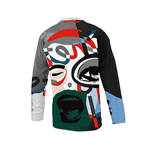 Uglyfrog Camisetas Hombre Manga Larga MTB Downhill Jersey Mountain Bike Ropa, Motocicleta Jersey Mountain Mountain Paño Grueso y Suave de Invierno Shirt ES19HSJFMZR10