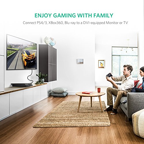 UGREEN Cable HDMI a DVI-D 24+1, HDMI DVI D Digital Adaptador Adapter Full HD 1080p Convertidor Bidireccional DVI a HDMI de Alta Velocidad para PS4, PS3, XboX 360, Samsung Dex, Raspberry Pi,(1 Metro)