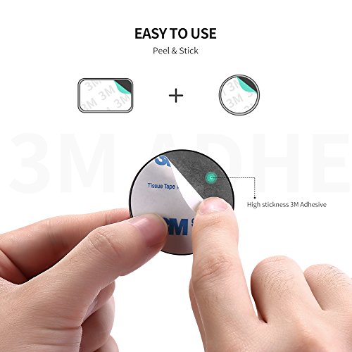 UGREEN Láminas Metálicas Reemplazo de Placa Metal para Soporte Movil Coche Imán Magnético de Repuesto, Kits de la Rejilla Ventilación para 3M Adhesivo Pegamento, 2 Redondas y 2 Rectangulares