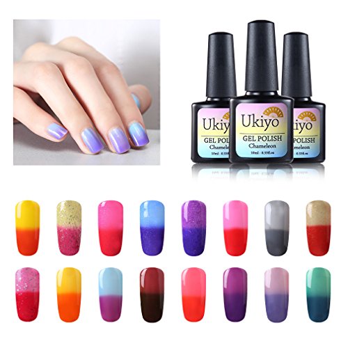 Ukiyo - 6 frascos de esmalte semipermanente soak-off de 8 ml para lámpara UV o LED, variación de temperatura de color 12