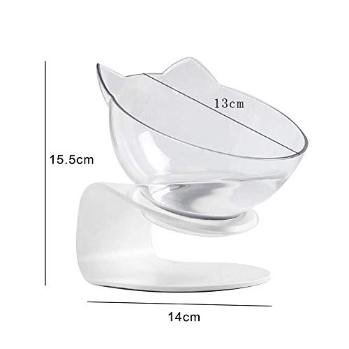 UKKRW Cuenco para Gatos con Soporte Elevado, Cuenco para Gatos Anti-vómitos, Cuenco de Agua y Comida para Gatos Inclinado 15 °, Cuenco para Mascotas Desmontable para Gatos y Perros pequeños-Single-A