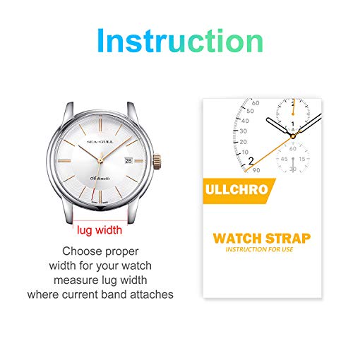 Ullchro Correa Reloj Calidad Alta Recambios Correa Relojes Caucho Stripe Pattern - 16mm, 18mm, 20mm, 22mm, 24mm Silicona Correa Reloj con Acero Inoxidable Hebilla desplegable (22mm, Negro)