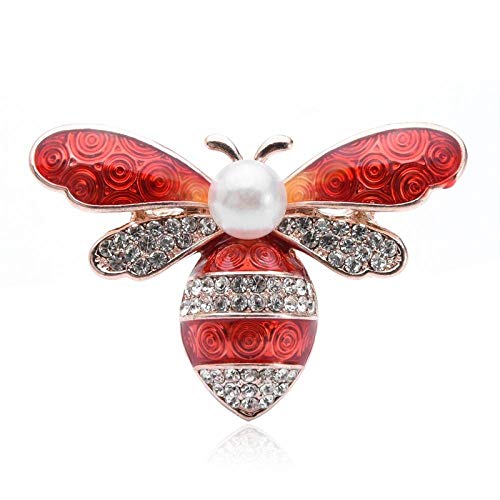 U/N Rojo Azul Rhinestone Broches de Abeja Mujeres Hombres Broche de Insectos Grandes Pins Gifts-2