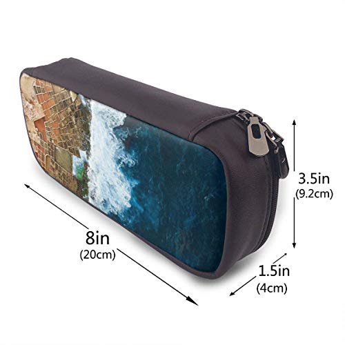 una toma aérea de las salinas en Marsaskala Malta Estuche para lápices Estuche para lápices Organizador de papelería, Oficina de la escuela, Multifunción