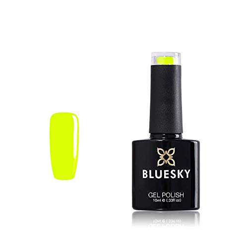 Uñas de gel UV LED Bluesky 10ml esmalte neón resoluble amarillo, Paquete 1er (1 x 10 ml)