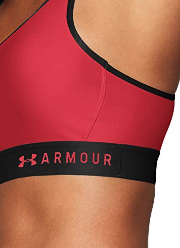 Under Armour Mid Keyhole Sujetador Deportivo, Mujer, Rosa (Impulse Pink/Black/Impulse Pink 671), XS