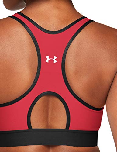 Under Armour Mid Keyhole Sujetador Deportivo, Mujer, Rosa (Impulse Pink/Black/Impulse Pink 671), XS