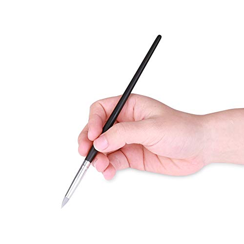 UNHO 5PCS Set de Pinceles Uñas Silicona Profesional Nail Art Pintura Tallado de Silicona para Mujer Uñas bricolaje DIY Pintura para el Diseño de Uñas Negro