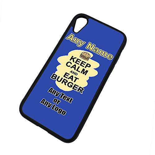 UNIGIFT - Carcasa para iPhone XR con texto en inglés "Keep Calm Eat Burger" (diseño de comida) con mensaje en inglés "Keep Calm Eat Burger"