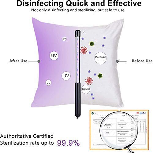 Unionon Lámpara de Esterilización UV Lámpara de Desinfección Portátil Lámpara UV UVC de alta Energía Con Puerto USB y 7 Cuentas de Lámpara Apto para Todos los Artículos que Requieren Desinfección