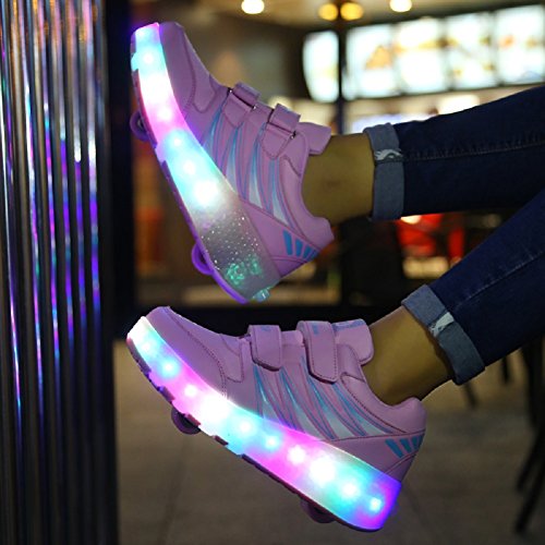 Unisex Recargable Led Luz Automática de Skate Zapatillas con Ruedas Zapatos Patines Deportes Zapatos para Niños Niñas