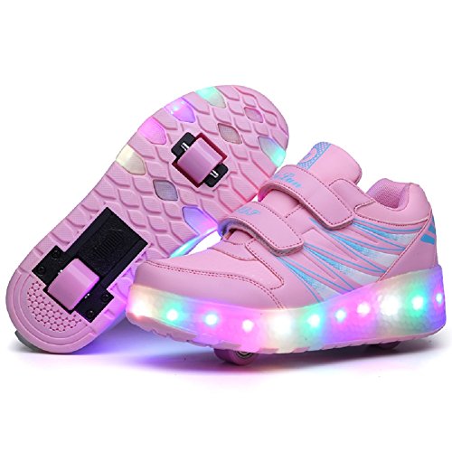 Unisex Recargable Led Luz Automática de Skate Zapatillas con Ruedas Zapatos Patines Deportes Zapatos para Niños Niñas