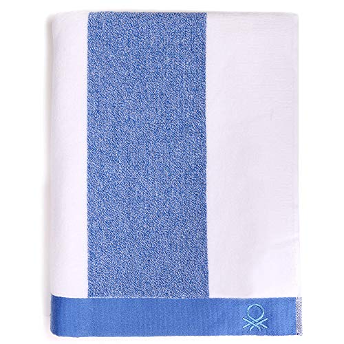 UNITED COLORS OF BENETTON. Toalla de Playa 90x160cm 450gsm Terry 100% algodón Azul Casa Benetton, 90x160
