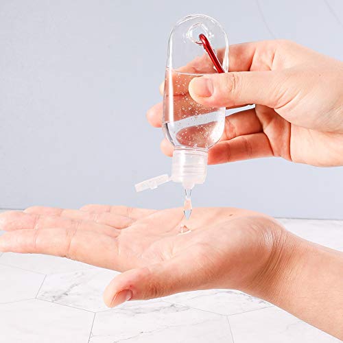 upain Botellas de Viaje Reutilizable Contenedor Vacías Botellas de Plástico Recargable Vacía Botellas con Llavero para Viajes Actividades al Aire Libre Viajes de Negocios 12 Piezas