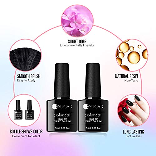 UR SUGAR 7,5ml Esmalte Semipermanente para Uñas Resplandecer Nieve Uñas de Gel Color Combinado Color de La Mezcla Multicolur 6pcs Kit
