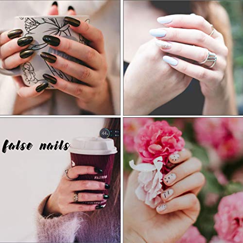Ushiny 24pcs uñas postizas Ataúd los clavos falsos cubierta mate completo falso uñas blancas falsa artificial del clavo de Prensa En Faux uñas para mujeres y niñas