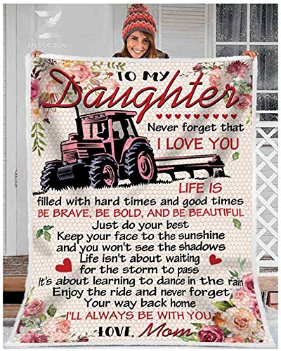 utong Mantas Premium para mi Hija Be Beautiful Mantas Farmer SO Ft Poliéster Hombre Mujer Novedad Manta portátil Negro Ligero