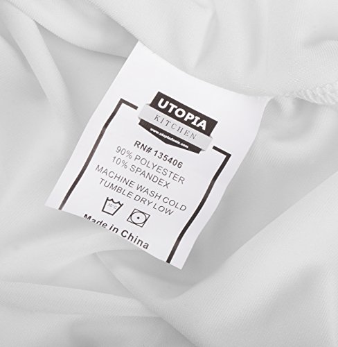 Utopia Kitchen Mantel Estirable - 4 ft (122 cm) Mantel Ajustable para Eventos y Fiestas - Mantel de Poliéster y Spandex - Lavable a Máquina - Resistente a Las Arrugas (Paquete de 2, Blanco)