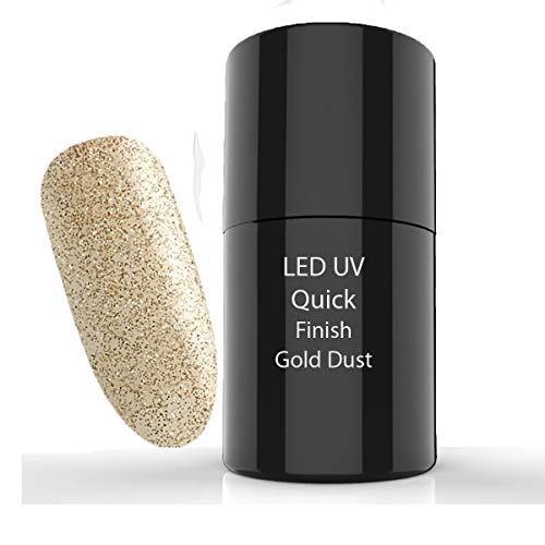 UV/LED Quick Finish Gel Gold Dust 5ml - (Dorado)