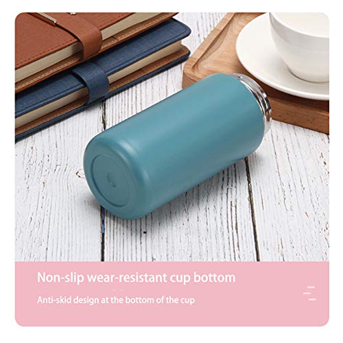 UYIDE Taza De Viaje, Botella De Agua, Termo Pequeño Y Lindo para Mujer, Aislamiento De Metal De Acero Inoxidable, Termo Deportivo para Bebidas Frías Y Calientes (320ML),Rosado