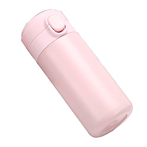 UYIDE Taza De Viaje, Botella De Agua, Termo Pequeño Y Lindo para Mujer, Aislamiento De Metal De Acero Inoxidable, Termo Deportivo para Bebidas Frías Y Calientes (320ML),Rosado