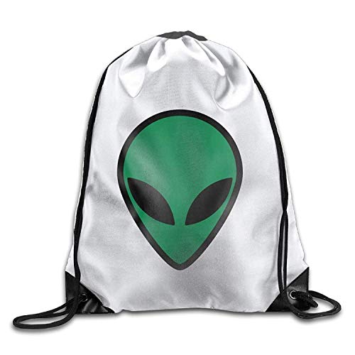 uykjuykj Bolsos De Gimnasio,Mochilas,Alien Face Cool Gym Drawstring Bags Travel Backpack Tote School Rucksack Lightweight Unique 17x14 IN