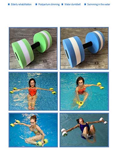 Uzinb 1 par Agua Aerobic Mancuernas acuática EVA Barra Aqua Fitness Piscina Yoga Ejercicio de Accesorios elásticos