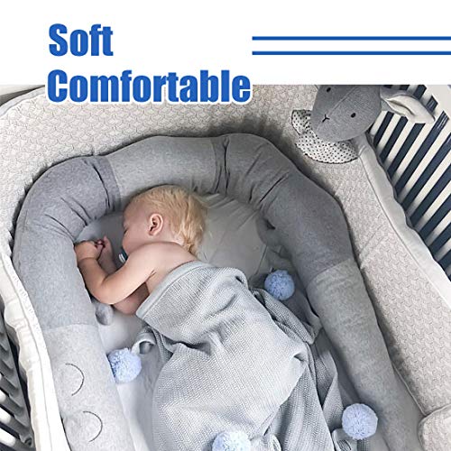 Uzinb Juguetes de decoración de Interior apoyos de la Foto 185cm cocodrilo del bebé Almohada Cama para bebé recién Nacido Cuna Valla Parachoques Cuna Cojín de Kid+3 Piezas cucharas pequeñas