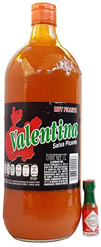Valentina Salsa Picante 1 litro (etiqueta negra) y 1 MiniTabasco