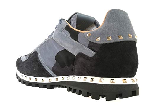 Valentino Garavani - Zapatillas Deportivas para Hombre Studded RY0S0952NYM RE8 Avio Gris Negro Size: 40 EU