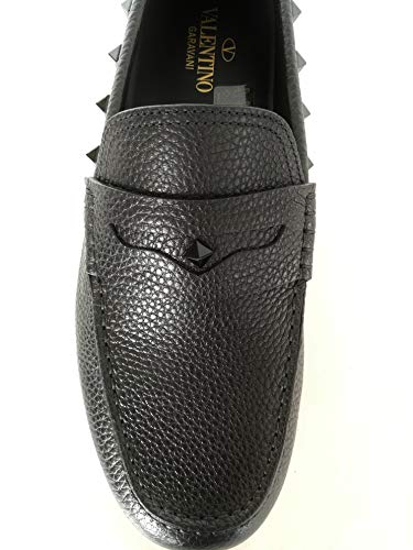 Valentino VLTN - Zapatillas Mocassini Driver para hombre de piel y tachuelas RY2S0B75WVG, color negro Negro Size: 40 EU