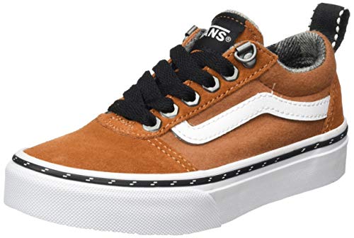 Vans Ward Suede/Canvas, Zapatillas para Niños, Jengibre esmaltado al Aire Libre Blanco, 38 EU