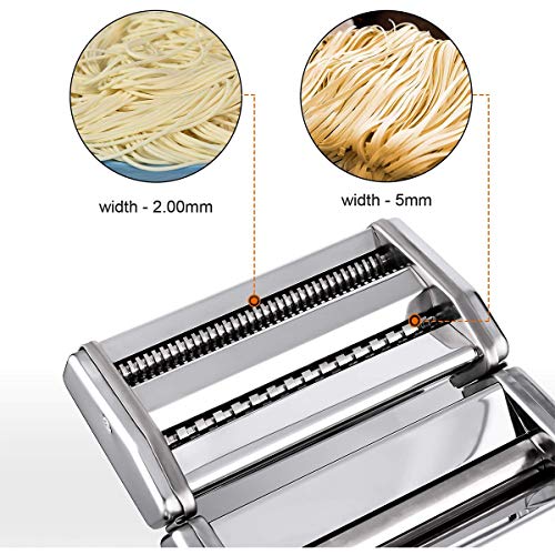 Various Máquina para Pasta Manual con Accesorios,Acero Cromado