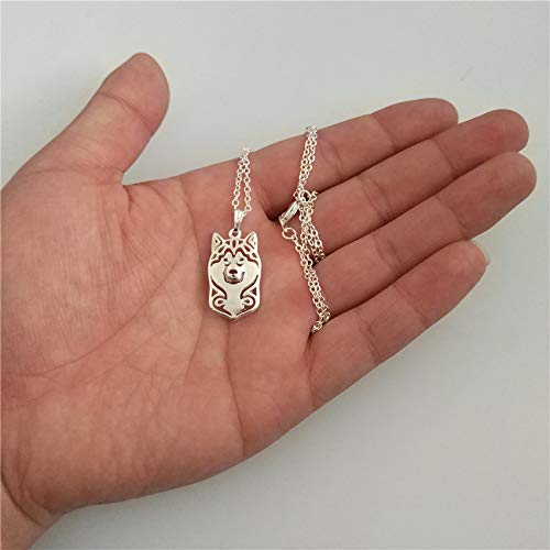 VAWAA Collar Lindo Dainty Husky para Mujeres Siberiano Alaskan Malamute Akita Colgante Collares joyería Regalo Punk
