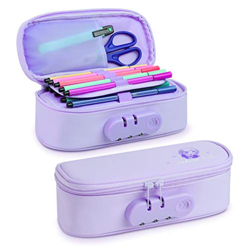 VBIGER Estuche Escolar de Niña Bolsa Lápiz Niño Gran Capacidad Anti-robo Material Escolar Papeleria.(púrpura)