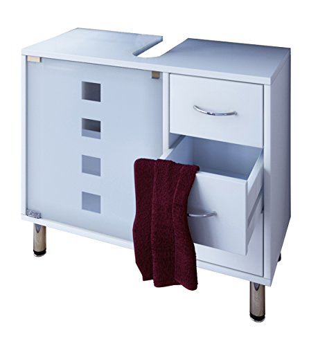 VCM Lodala Set de baño, Madera, Blanco, 57,5x67x29.5 cm