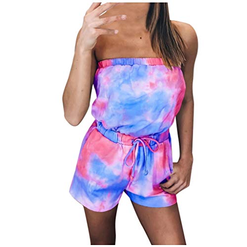 VECDY Conjuntos Mujer Verano, Sexy Ropa Fuera del Hombro, Tops con Estampado De Girasol Y Pantalones Cortos con Borlas, Traje De Dos Piezas Elegantes De Fiesta 2019 (ZEncaje Hot, L)