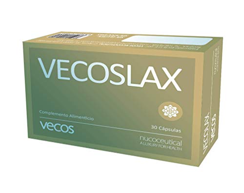 Vecoslax para ayudar con el estreñimiento ocasional – Suplemento alimenticio con efecto laxante para contribuir en la regularidad intestinal para ir al baño– Aloe Vera, frángula y hojas de sen – 30cáp