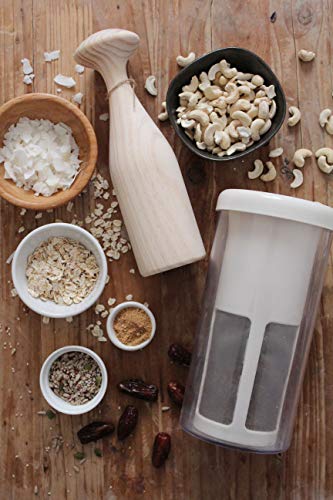 VEGAN MILKER PREMIUM (by Chufamix) utensilio para hacer leches vegetales a partir de cualquier semilla.1 litro en 1 minuto. Mortero de madera. Made in Spain. EBook de Recetas (en la web Chufamix)