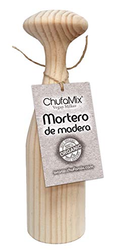 VEGAN MILKER PREMIUM (by Chufamix) utensilio para hacer leches vegetales a partir de cualquier semilla.1 litro en 1 minuto. Mortero de madera. Made in Spain. EBook de Recetas (en la web Chufamix)