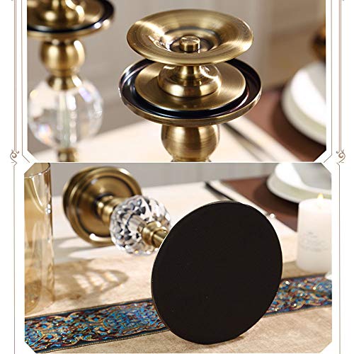 Vela del vidrio cristalino Candelabro Con prueba de viento metal de la vendimia de cristal titular de la vela del pilar de la decoración de la linterna de la vela for los cuadros de boda Candlelight D