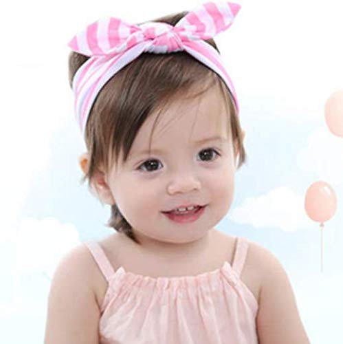 Vellette Bebé Cinta Para El Pelo Infantil Algodón Sólido Mariposa Niñas Banda Para La Cabeza Diadema Elástica Turbante 4PCS