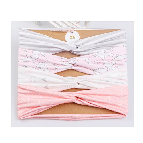 Vellette Cinta de cabeza Turbantes Mujer Venda De Pelo Elástica Cinta Para El Pelo Accesorio Para Cabeza 4Pcs