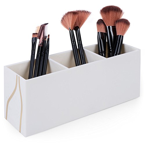 Vencer Maquillaje Brush Holder Organizador | 3 Ranura Acrílico cosméticos Cepillos solución de Almacenamiento