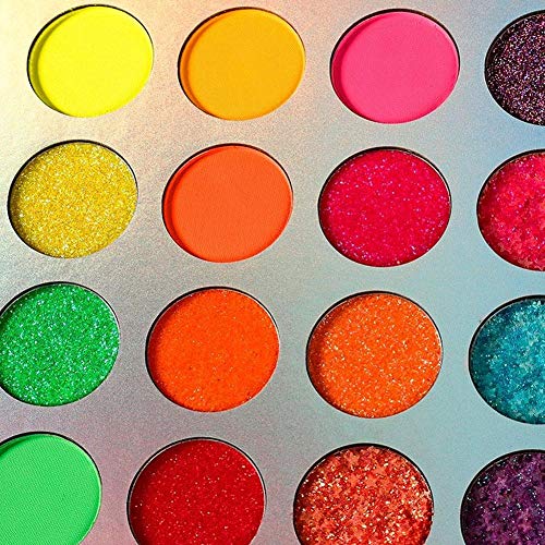 VENTDOUCE Neon Eyeshadow Palette Glow in The Dark, Aurora Glow Eyeshadow Palette Stage, Halloween Makeup Kit UV Glow Blacklight Matte and Glitter Fluorescent Sombras de Ojos Pigmento Luminoso