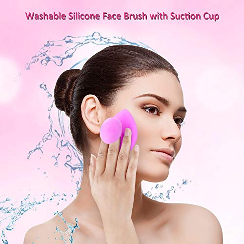 Ventosas Celulitis, tazas anticelulíticas con ventosas corporales, ventosas faciales, ventosas oculares y cepillo facial de silicona exfoliante, drenaje linfático o alivio natural del dolor (Púrpura)