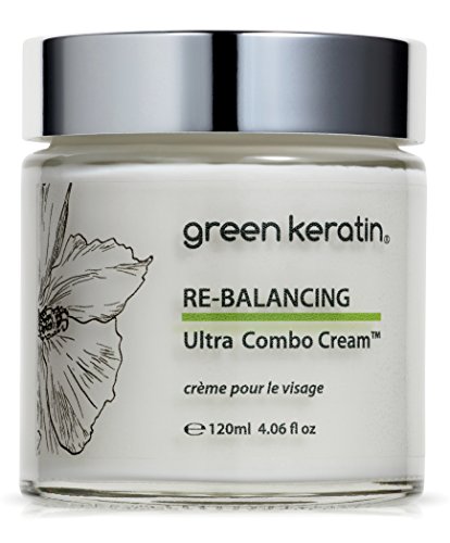 Verde queratina re-balancing Ultra Combo crema || sandía, jojoba, planta SQUALANE, ácido hialurónico & Vitamina C || Balancing Crema de humedad de combinación y signos de envejecimiento || 120 ml